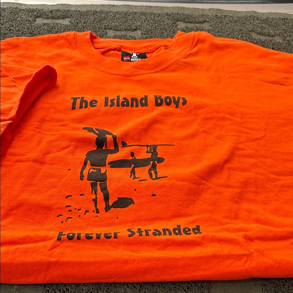 Hanes Orange The Island Boys Graphic Short Sleeve Tee